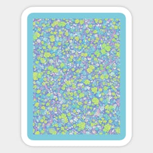 light green and light blue floral pattern design Sticker